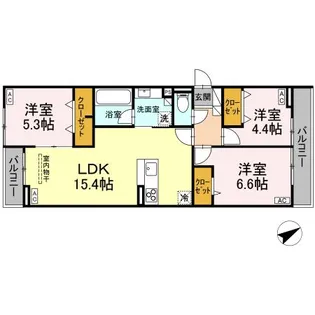 Calme Ville【3階】の間取り