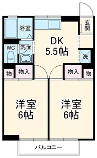 ジュネス陽光台【2階】の間取り