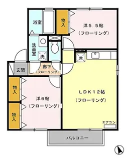 クレール・ドゥマンB【1階】の間取り