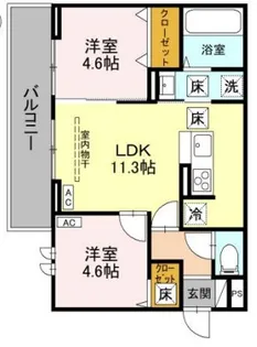 NOBLE PALAIS 針ヶ谷【1階】の間取り