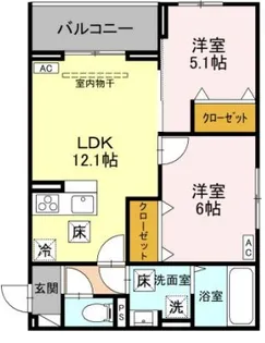 NOBLE PALAIS 針ヶ谷【2階】の間取り