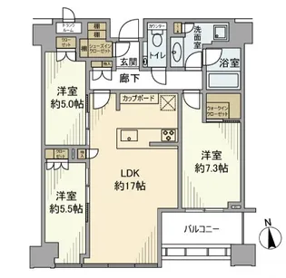 白金ザ・スカイE棟【41階】の間取り