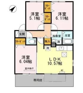 トルヴェール【1階】の間取り