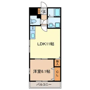 トライミーハイツ【1階】の間取り