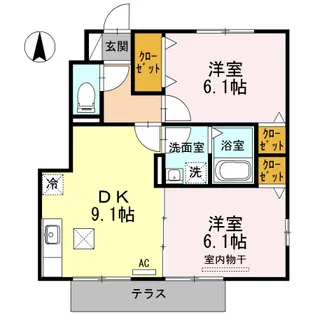 レクシオン神守【1階】の間取り