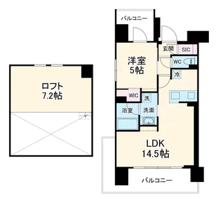 ブランシエスタ新丸子リバーフロント【15階】の間取り