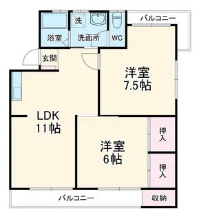日の出グリーンハイツ【1階】の間取り
