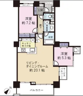 エイペックスタワー浦和【30階】の間取り