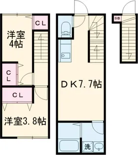 ソルナクレイシア都立大学【2階】の間取り