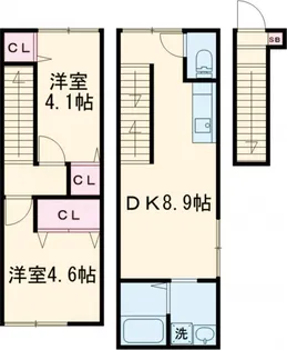 ソルナクレイシア都立大学【2階】の間取り