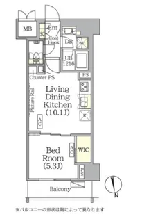 ザ・パークハビオ神楽坂レジデンスSouth【10階】の間取り
