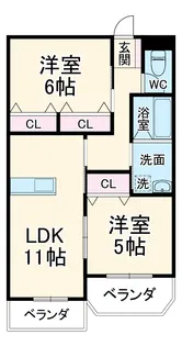 シャトーみずほ【206号室】の間取り