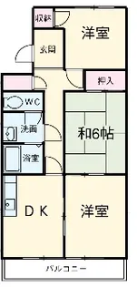ドミール笹山【1階】の間取り