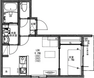 KEIAI RESIDENCE 北上尾Ⅲ【202号室】の間取り
