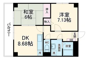 ロイメント名駅【6階】の間取り