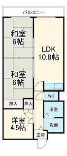 パークウェイハイツ【1階】の間取り
