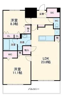 ロイジェント日吉【1103号室】の間取り