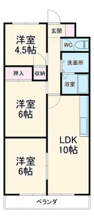 ハイツ富田Ⅲ【4C号室】の間取り
