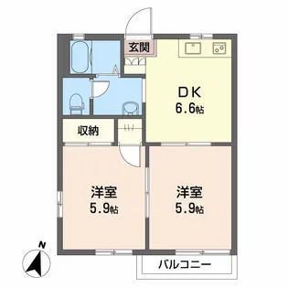 ハイツナガツカA【2階】の間取り