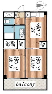 プラーズ六実【2階】の間取り