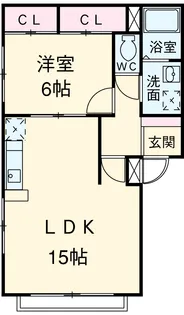 CASA KITANAGOYA【101号室】の間取り
