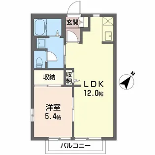 ヴェルドミールA【1階】の間取り