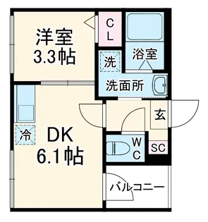 GrandChariot御所ノ内町【2階】の間取り