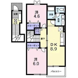フォンターナサノC【2階】の間取り