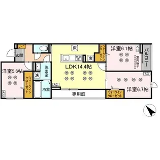 D−KISARIA WI【2階】の間取り