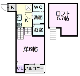 ハーモニーテラス長筬町Ⅲ【105号室】の間取り