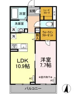 フロンティア南大泉【302号室】の間取り