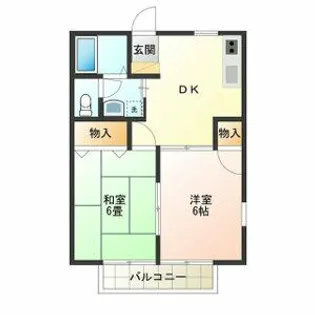 ニューウィング中島B棟【2階】の間取り