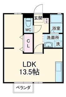 ウエストバレー【1階】の間取り