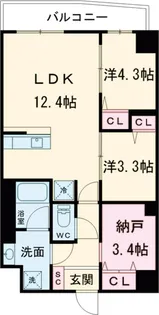 グランカーサ西葛西【3階】の間取り
