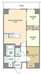 グランカーサ西葛西【1階】の間取り