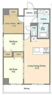 グランカーサ西葛西【408号室】の間取り