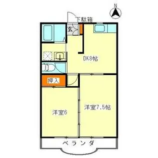 ワクイハイツ【1階】の間取り