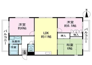 パミール香貫【B301号室】の間取り