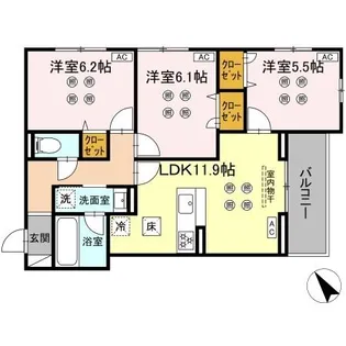 D-KISARIA WⅡ【1階】の間取り