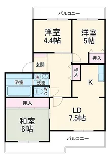 レジデンス内箕輪【203号室】の間取り