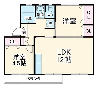 花見川団地7街区16号棟【5階】の間取り