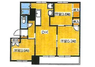 ヴィラナリー折戸A号棟【2階】の間取り