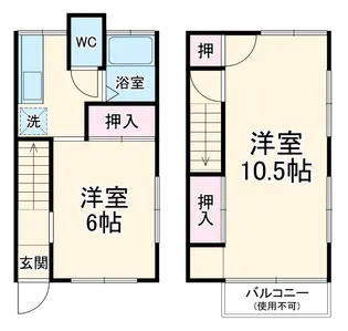 宿連寺テラスハウス【1号室】の間取り