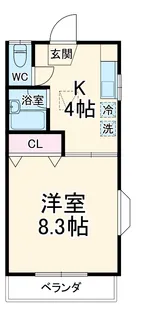 ハイツ栴檀【1階】の間取り