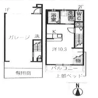 Le Garage M B棟【E号室】の間取り