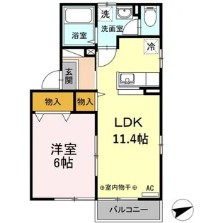 コゥジィーコートKTMS AB【2階】の間取り