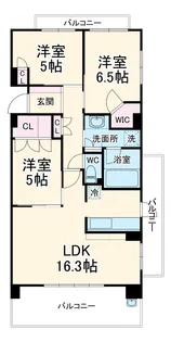 パークアクシス大船【611号室】の間取り