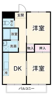 ヒルハイツ中田【1階】の間取り