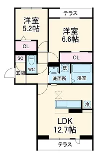 フルール【2階】の間取り