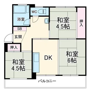日進住宅2号棟【3階】の間取り